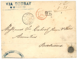 CHANDERNAGOR - PORT PAYE En NUMERAIRE : 1882 INDE CHANDERNAGOR + PD + "0,25c" Manuscrit Sur Enveloppe Pour La FRANCE. Ra - Autres & Non Classés