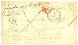 MARTINIQUE - MARIN : 1846 Cachet Encadré MARIN Bleu + "FRANCHE 14 9bre 1846" Manus. Sur Lettre Pour La FRANCE. Quelques  - Autres & Non Classés