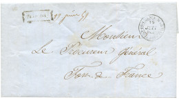 MARTINIQUE : 1851 Rarissime Cachet Encadré FRANCOIS + "19 Juin 51" Manus. Sur Lettre Avec Texte Pour FORT DE FRANCE. Que - Sonstige & Ohne Zuordnung