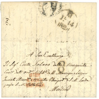 MAROC - PRECURSEUR : 1828 Lettre Avec Texte (3 Pages) De TANGER (Consulat SARDE) Pour MADRID (ESPAGNE). TTB. - Autres & Non Classés