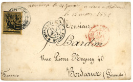 NLLE CALEDONIE : 1882 25 S/ 35c (n°4) TB Margé Obl. NOUMEA Sur Lettre Pour La FRANCE. RARE. TTB. - Autres & Non Classés