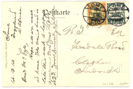 TOGO : 1914 N°26 + N° 33A Sur Carte Pour L' ANGLETERRE. Combinaison Trés Rare. Signé SCHELLER. TTB. - Other & Unclassified
