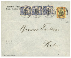 TOGO : 1914 20pf N°35A (x3)+ 25pf (n°36) Obl. LOME TOGOGEBIET Sur Lettre Pour KETA. Signé SCHELLER. TTB. - Autres & Non Classés