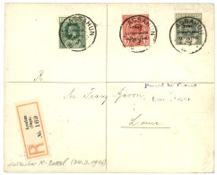 ASSAHUN - ANGLO FRENCH OCC. : 1916 1/2d + 1d+ 2d Obl. ASSAHUN Sur Lettre RECOMMANDEE Pour LOME. Bureau Rare. TTB. - Autres & Non Classés