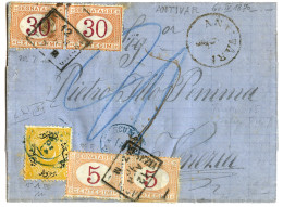 ALBANIA : 1870 Austrian Cds ANTIVARI + TURKEY 1p + SCUTARI D' ALBANIE + ITALIAN POSTAGE DUES 5c (x2)+ 30c (x2) Canc. VEN - Albania