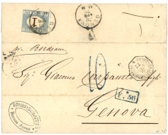 ARGENTINA : 1872 French Consular Cds CONDEDERATION-ARGENTINE + Boxed F.56 + 10 Blue Tax Marking On Entire From BUENOS-AY - Other & Unclassified