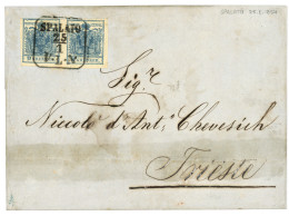 AUSTRIA : 1854 Pair 9 Kr Canc. SPALATO/ V.L.A On Entire Letter (small Faults) From SPALATO. Vvf. - Sonstige & Ohne Zuordnung