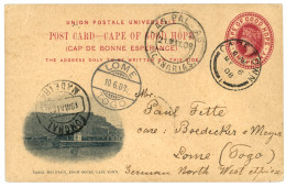 CAPE OF GOOD HOPE To TOGO : 1908 P./Stat. 1d Canc. CAPE TOWN + FUNCHAL + LAS PALMAS To LOME TOGO. Vvf. - Cap De Bonne Espérance (1853-1904)