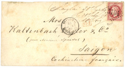 SHANGHAI To COCHINCHINA : 1869 80c (n°32) Canc. GC 5104 + SHANGHAI Bau FRANCAIS On Envelope To SAIGON. Very Rare Rate Fr - Andere & Zonder Classificatie