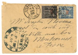 CHINA : 1898 FRENCH P.O 10c+ 15c Canc. SHANGHAI + Dollar Shop TIENTSIN On Cover To FRANCE. Vf. - Autres & Non Classés