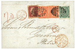 DANISH WEST INDIES - British P.O. : 1871 GB 1d + 4d (x2) + 1 Shilling Canc. C51 + ST THOMAS PAID On Cover To GENOVA (ITA - Deens West-Indië