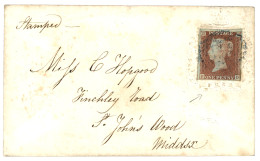 GREAT BRITAIN : 1850 1d Canc. Blue Numeral Of WEYMOUTH On EMBOSSED FREE Envelope. Scarce. Vf. - Other & Unclassified