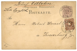 GERMANY : 1883 P./Stat 5pf + 25pf Canc. VOSSOWSKA To KREUZBURG. Vf. - Sonstige & Ohne Zuordnung