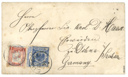CHINA : 1895 VORLAUFER 20pf + JAPAN 5s (x2)  Canc. SHANGHAI + CHINA CHEFOO LOCAL POST 1c Canc. LOCAL POST CHEFOO On Enve - Deutsche Post In China