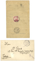 1914 10pf Canc. KRIBI On Reverse Of Receipt + 1915 EBOLOWA (manuscript Year) To Km198. Vvf. - Camerún