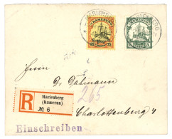 MARIENBERG : 1910 5pf + 25pf Canc. MARIENBERG On REGISTERED Envelope To GERMANY. Scarce. Vvf. - Camerún