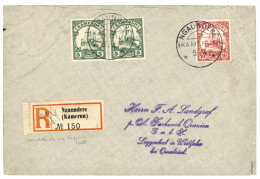 NGAUNDERE : 1913 5pf (x2)+ 10pf Canc. NGAUNDERE On REGISTERED Envelope To GERMANY. Rare Post Office.. Vvf. - Kameroen