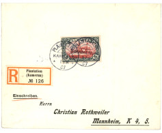 PLANTATION : 1907 5 MARK Canc. PLANTATION On REGISTERED Envelope To GERMANY. Vvf. - Cameroun