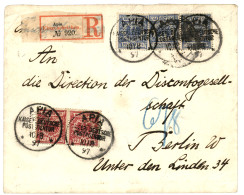 SAMOA - VORLAUFER : 1897 Pair 10pf + 20pf Strip Of 3 Canc. APIA On REGISTERED Envelope To BERLIN. Vvf. - Samoa