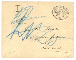 TOGO : 1895 DEUTSCHE SEEPOST HAMBURG-WESTAFRIKA VII + "T" On Taxed Envelope  (light Crease) To LOME. Verso, LOME TOGOGEB - Togo