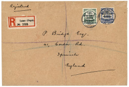 TOGO ANGLO-FRENCH OCCUPATION : 1914 1d On 5pf + 20pf Canc. LOME On REGISTERED Cover To ENGLAND. Vvf. - Togo