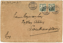 TOGO ANGLO-FRENCH OCCUPATION : 1915 1d On 5pf + 10 On 5pf (short Perf.) Canc. LOME On Cover (crease & 1 Flap Missing) To - Togo