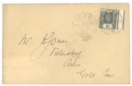 TOGO : 1914 GOLD COAST 2d Canc. LOME TOGOGEBIET 3/9 14 On Envelope To ACCRA. Vf. - Togo