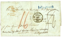 GOLD COAST - MISSIONARY Letter From CHRISTIANBORG To BREMEN : 1852 ISLINGTON In Blue + Tax Marking On Entire Letter Date - Côte D'Or (...-1957)