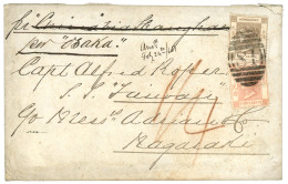 SHANGHAI To NAGASAKI : 1868 HONG-KONG 2c + 30c Canc. S1 + SHANGHAI (verso) + "1/4" Tax Marking + "Per OSAKA" On Envelope - Autres & Non Classés