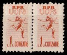 ROMANIA - CINDERELLA : UNIUNEA DE CULTURA FIZICA SI SPORT DIN R.P.R. / UCFS - COTIZATIE : 2 X 1 LEU - MNH ~ 1960 (an050) - Revenue Stamps