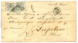 PAPAL STATES : 1873 8B (x2) + ROMA + "Via Di TERRA" On Entire Letter (double Rate) To LEOPOHM (POLAND). Scarce. Vvf. - Zonder Classificatie