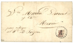 MEXICO : 1860 8R (yvert N°5b) On Entire Letter Datelined MORELIA To MEXICO. Signed CALVES. Vvf. - México