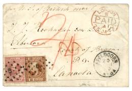 PRE-U.P.U Mail To CANADA : 1873 Mixt 15c + 10c Canc. 6 + APELDOORN On Cover (Front Only) To CANADA. Rare. Vvf. - Otros & Sin Clasificación