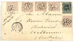 NETHERLAND To AUSTRALIA : 1891 22 1/2c + 2 1/2c (x5) On Envelope From ROTTERDAM To RICHMOND (AUSTRALIA). Rare Destinatio - Other & Unclassified