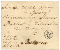 NETHERLANDS INDIES : (1794) Cachet V.O.C 6 St. On Entire From LEERDAM To BATAVIA. Scarce. NVPH Certificate (1995). Vvf. - Niederländisch-Indien