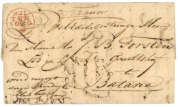 NETHERLAND INDIES - BRITISH OCCUPATION : 1819 Circular BUITENSORG In Red On Entire Letter (fragile) To BATAVIA. Vf. - Nederlands-Indië