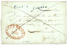 ZEE-BRIEF DEN HELDER Red + Franko In Blue (scarce Type) On Entire (no Text) To HOLLAND. Verso, Superb Red Cachet FRANCO  - Indes Néerlandaises