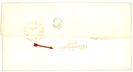 1850 Boxed INDIE OVER MARSEILLE Red On Reverse Of Entire Letter With Text From BATAVIA To HOLLAND. Vvf. - Indes Néerlandaises