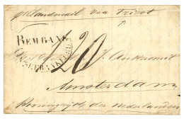 1859 BEMBANG ONGEFRANKEERD+ "LANDMAIL VIA TRIEST" On Entire Letter To NETHERLANDS. Scarce. Vf. - India Holandeses