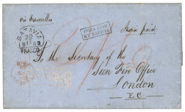 1863 Boxed INDIA PAID BY BATAVIA + BATAVIA/ FRANCO On Entire Letter With Text To LONDON. Superb. - Nederlands-Indië