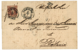 SOERABAIJA : 1867 10c (n°1) With Faults Canc. Half Round SOERABAIJA /FRANCO On Cover To BATAVIA. VAN DIETEN Certificate  - Indes Néerlandaises