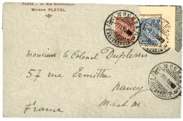 RUSSIA : 1910 3k + 7k Canc. MOSCOU On Envelope + Card To FRANCE. Unusual. Vvf. - Sonstige & Ohne Zuordnung