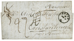 SWITZERLAND : 1861 BRUGG + "30" French Tax Marking Erased + "27" Tax Marking On Entire Letter To CONSTANTINOPLE (TURKEY) - Sonstige & Ohne Zuordnung
