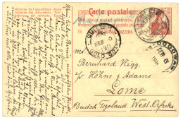 SWITZERLAND To TOGO Via GOLD COAST : 1911 P./Stat 10c Canc. MAIENFELD + DODOWAH + QUITTAH To LOME. Vf. - Otros & Sin Clasificación