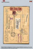 SWITZERLAND : 1930 SOCIETE DES NATIONS 1,20 (x3) + 5c Obl. GENEVE On "BULLETIN D' EXPEDITION" To CANADA. Vf. - Otros & Sin Clasificación