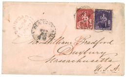 TRINIDAD :  1869 1d + 4d + TRINIDAD PAID Red On Envelope To UNITED STATES. Verso, ST THOMAS. Vf. - Trindad & Tobago (...-1961)