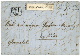 TURKEY - SHIPMAIL : 1859 P.P + PORTO PIASTRE Label On Entire Letter. Vvf. - Autres & Non Classés
