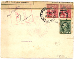 USA - CHINA : 1920 1c + 2c(x2) Canc. SHANGHAI CHINA POSTAL AGENCY + VIA SIBERIA On CENSORED Envelope. Vf. - Altri & Non Classificati