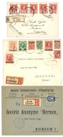 RUSSIAN LEVANT : 1913/14 Lot Of 6 Covers (4 REGISTERED) From CONSTANTINOPEL To SWITZERLAND. Vf. - Levant