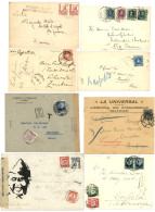 SPAIN : 1900/37 Lot 16 Covers To SIAM, JERUSALEM, SENEGAL, ZAMBESIA, ICELAND ...+ CENSOR+ TAX. Vf. - Other & Unclassified